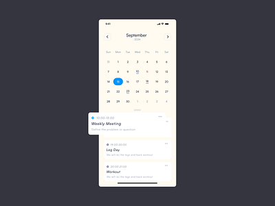 Calendar - Mobile app branding calendar calendar screen design graphic design ilustration mobile mobile app mobile screen product design screen ui user interface ux