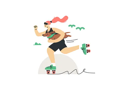 Pursue your Passions — Illustration Series art brand character color flat illustration intuit passion people rollerblading series skateboarding sports web