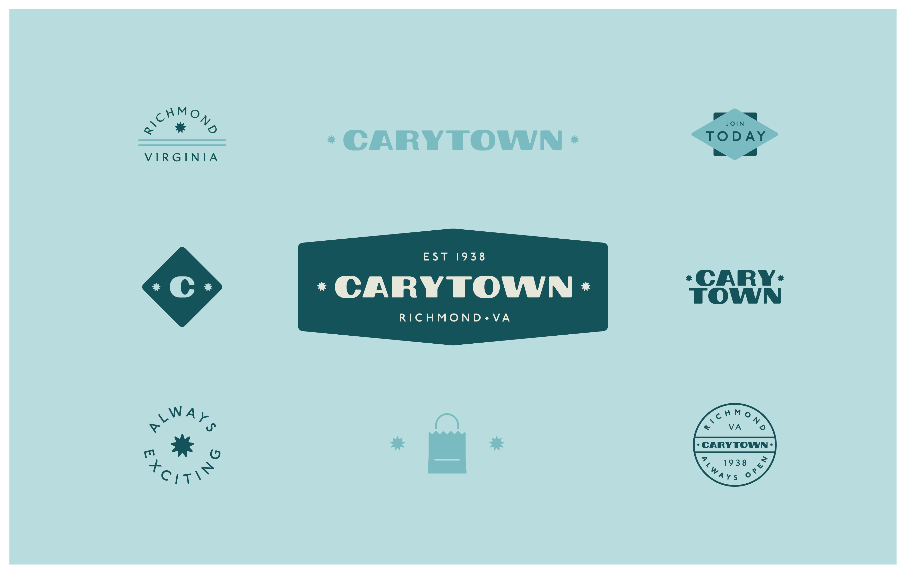Carytown | Richmond, VA brand identity branding campfireandco graphic design illustration logo