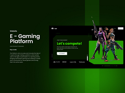 E-Gaming Platform gaming product design startup ui ux website design