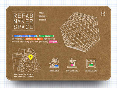REFAB Maker Space Website Concept product design ui ux web design