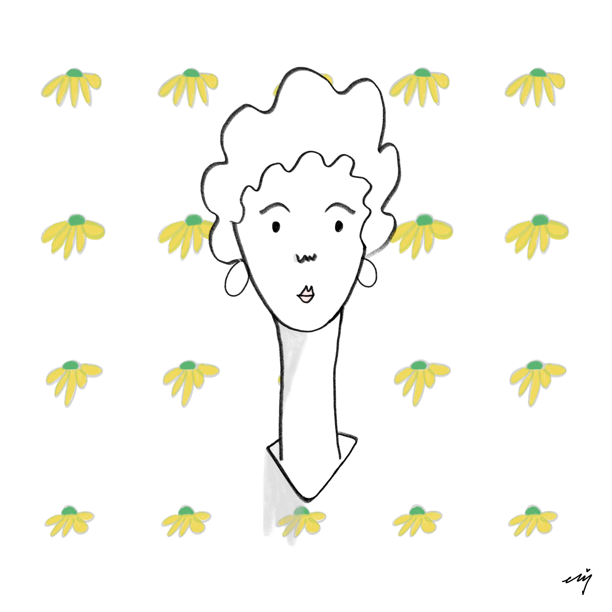 Tilly. animation design doodle drawing flower pattern girl illustration