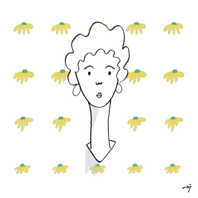 Tilly. animation design doodle drawing flower pattern girl illustration