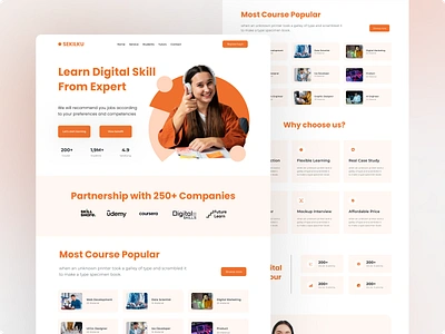 Sekilku Course - Landing page course landing page ios developer landing page product designer software engineer ui design website landing page