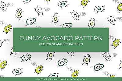 Funny Avocado Seamless Pattern avocado background avocado pattern avocado wallpaper avocados branding cute wallpaper fun background fun pattern graphic design seamless pattern