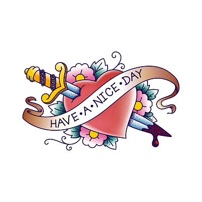 Have A Nice Day design heart tattoos vector