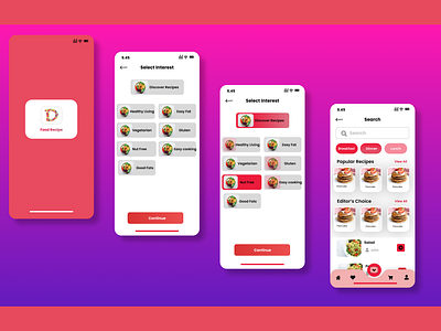 Food Recipee Design App | UI UX branding design figma food recipee illustration logo ui user experience user interface user research ux visual identity