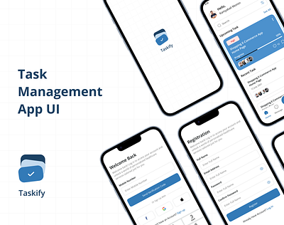 Taskify Task Management App UI appdesign design interactiondesign mobileapp mobiledesign productivity productivityapp taskapp taskmanagement ui userexperience userinterface ux workflow