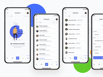 Contacts list screen design admin app collaboration contact contacts dashboard inspiration list page productivity project management saas screen team ui ui kit user list ux