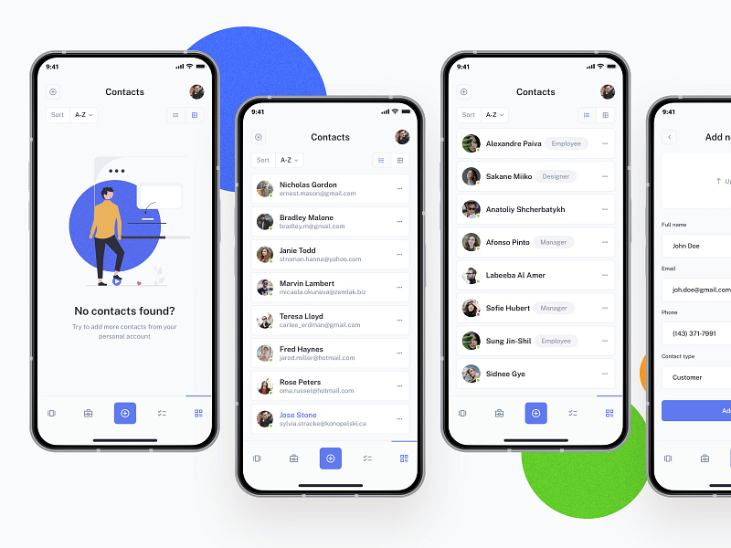 Contacts list screen design admin app collaboration contact contacts dashboard inspiration list page productivity project management saas screen team ui ui kit user list ux