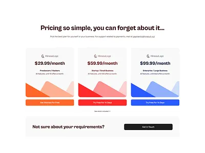 Pricing - HRMS Platform #3 bento grid blue clean design figma grid landing page money orange pricing red ui ux website pricing