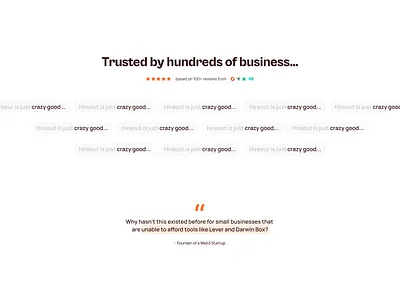 Testimonials - HRMS Platform #4 ats branding clean design figma hrms pills ratings review software testimonials ui ux