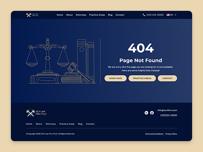 SCV Law Firm - 404 page 404 design figma law law firm legal firm site ui ux web design