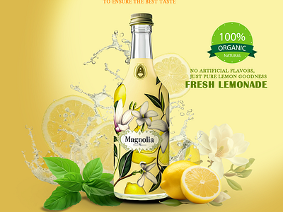 Fresh Lemonade Poster Mockup branding design drink graphic design illustration logo moc poster mockup prodoct designe