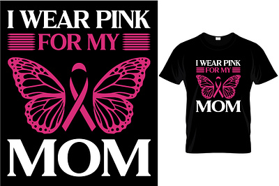 Breast Cancer Awareness T-Shirt Design . branding brest cancer butterfly vector cancer treatment logo motivation pink ribbon