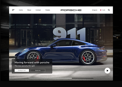 Porsche GT3 Landing Page ui ux designer user interface visual design web designer