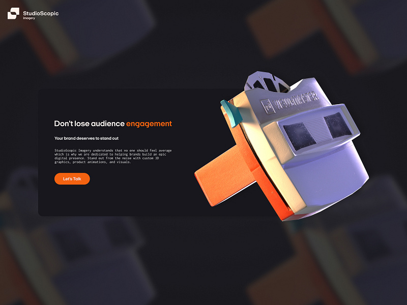 StudioScopic Imagery 3D UX / Stand Out 3d design lowpolly render spline ui ux web 3d website