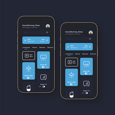 Mobile App - Smart Home UI Design app branding design app design ui graphic design mobile app mobile ui ui uiux uiux design