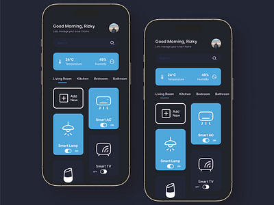 Mobile App - Smart Home UI Design app branding design app design ui graphic design mobile app mobile ui ui uiux uiux design