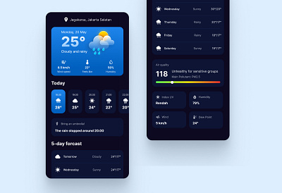 WeatherWise: A Fresh Take on Weather Apps mobile app design ui ui design weather app