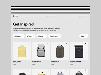 Chanta™ Backpack Store - Category branding design ecommerce ecommerce ui ecommerce ui design illustration inspiration logo online store online store ui shop shopify shopify theme store store ui ui ui design ux ux design web