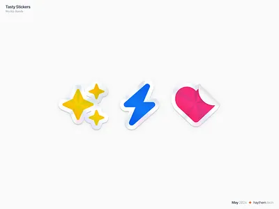Tasty Stickers effects figma holographic icons stickers weekly rands