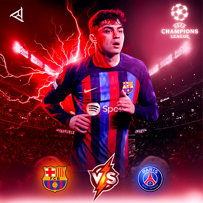 U E F A Champions League official match day designs banner football graphic design matchday designs photo editing photo manipulation poster soccer design social media post social media post design