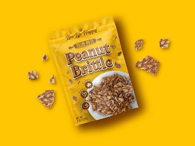 Peanut Brittle | Packaging design almond brand identity branding breakfest butter cookies food packaging graphic design nut nut butter packaging packaging design peanuts pouch product packaging snack sweets