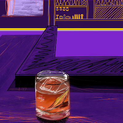 Negroni Nightcap abstract color design illustration perspective procreate shading