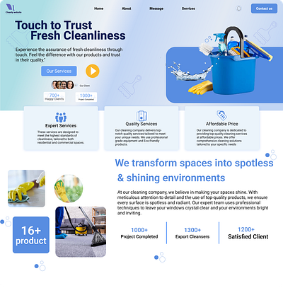 WEB DESIGN FOR CLEANING attractive web design blue website design cleaning web design cleaning website design creative web design figma design ui ui design ux design web design web ui design website design website ui design