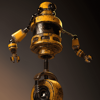 Robot Construction Worker 3d character design design