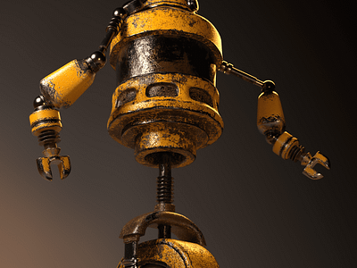 Robot Construction Worker 3d character design design