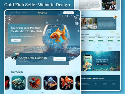 Aquarium / Goldfish Selling Website Design figma