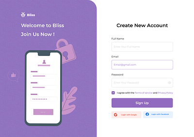 Sign up page dailyui signup uxui challenge