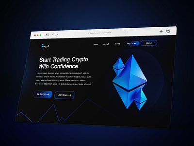 Crypt - Crypto Trading Website UI bitcoin crypt crypto crypto currency crypto design crypto web ui ethereum landing page nft trading webstite ui design ui ux web ui website ui