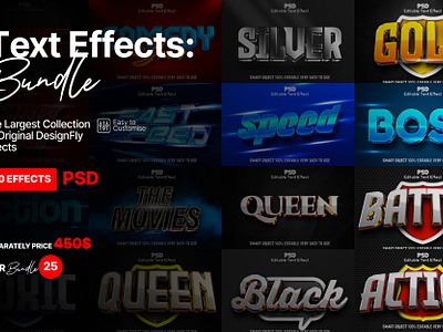 50 Photoshop Text Effects Pack 3d text 50 photoshop text effect 50 psd text bundle bundle text editable text effect largest pack silver text text effect text style typo