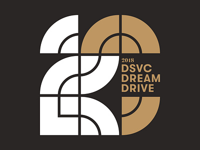 DSVC Dream Drive 20 anniversary brand identity brand mark branding geometric golf icon identity mark logo modular numerals sport symbol