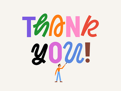 Thank you Dribbble! 20k art colors design digital art followers gratitude illustration love paint thanks vector