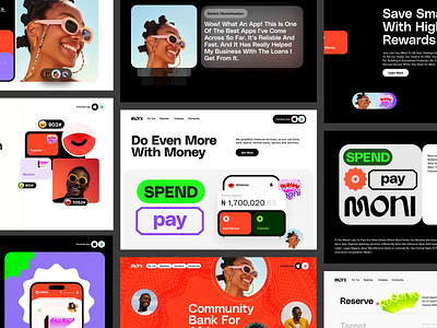 Moni Website Explorations african animation design figma finance fintech landing page money motion motion graphics product ui ux web website