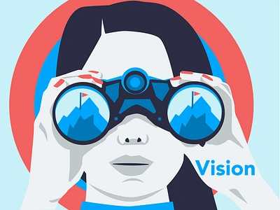 Vision (alt colors) binoculars corporate goals looking glass target vision