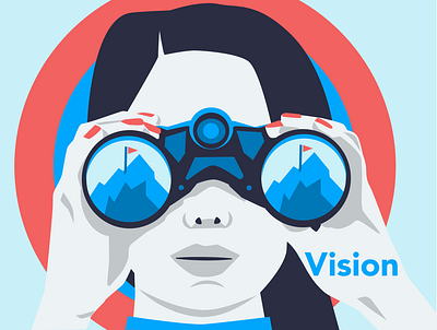 Vision (alt colors) binoculars corporate goals looking glass target vision