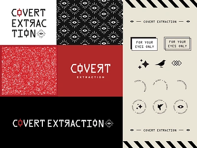 Covert Extraction // Branding art direction branding cannabis cannabis branding cannabis design constructivism design designer espionage freelance designer freelancer graphic design logo logo design moodboard style tile