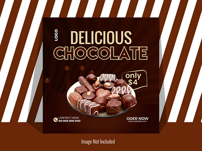 Free vector chocolate social media poster design.