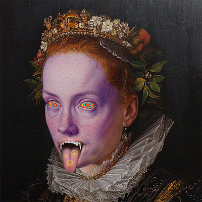 Surrealism Art art demon graphic design lsd psychedelic queen redhead smiley surrealism surrealism art trippy vampire