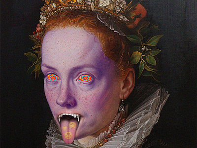 Surrealism Art art demon graphic design lsd psychedelic queen redhead smiley surrealism surrealism art trippy vampire