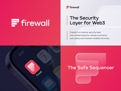 Firewall Final Logo Concept antivirus blockchain branding crypto cybersecurity defi fintech firewall gradient icon identity lettering logo pattern saas security tech web3