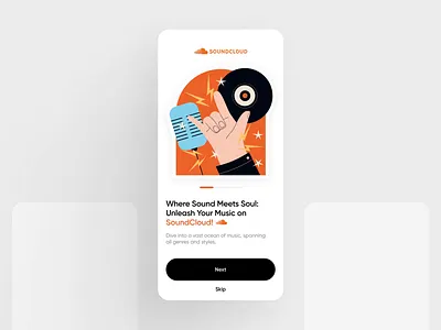 SoundCloud Animation animation app clean creat account interface minimal mobile mobile app motion motion graphics music onboarding product design signup smooth song soundcloud ui user interface ux