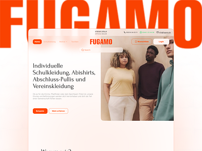 FUGAMO - Online store website for sustainable school clothing branding design e commerce design responsive design typography ui uiux userexperience ux web design website redesign