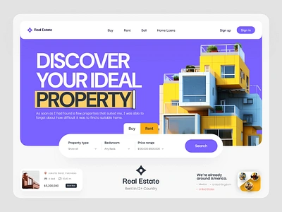 Real Estate Website Design apartment website buy house design home page landing page property management property website real estate real estate agency real estate websites design realtor website rent house ui web webdesign website website design