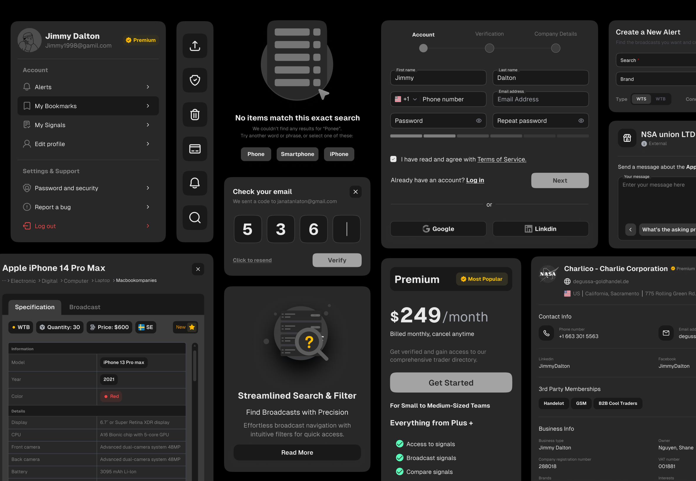 Tokenized B2B SaaS Design System (White label ) adaptive design b2b design darkmode design system design token designsolutions digitalreality qlarkstudio saas project uxdesign white label
